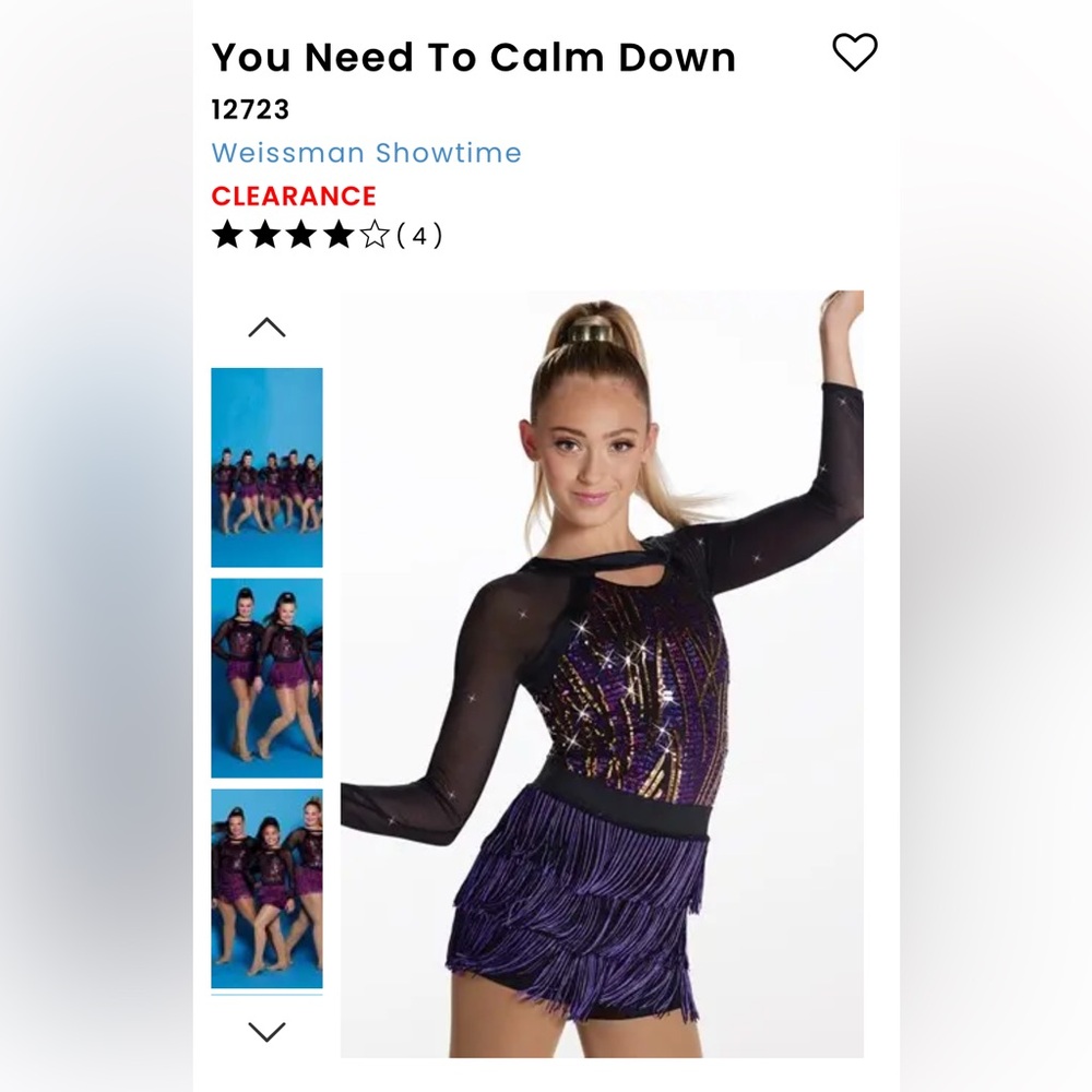 Weissman Purple and Black Dance Costume